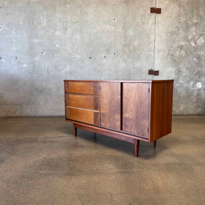 Mid Century Modern Walnut Credenza By Basset