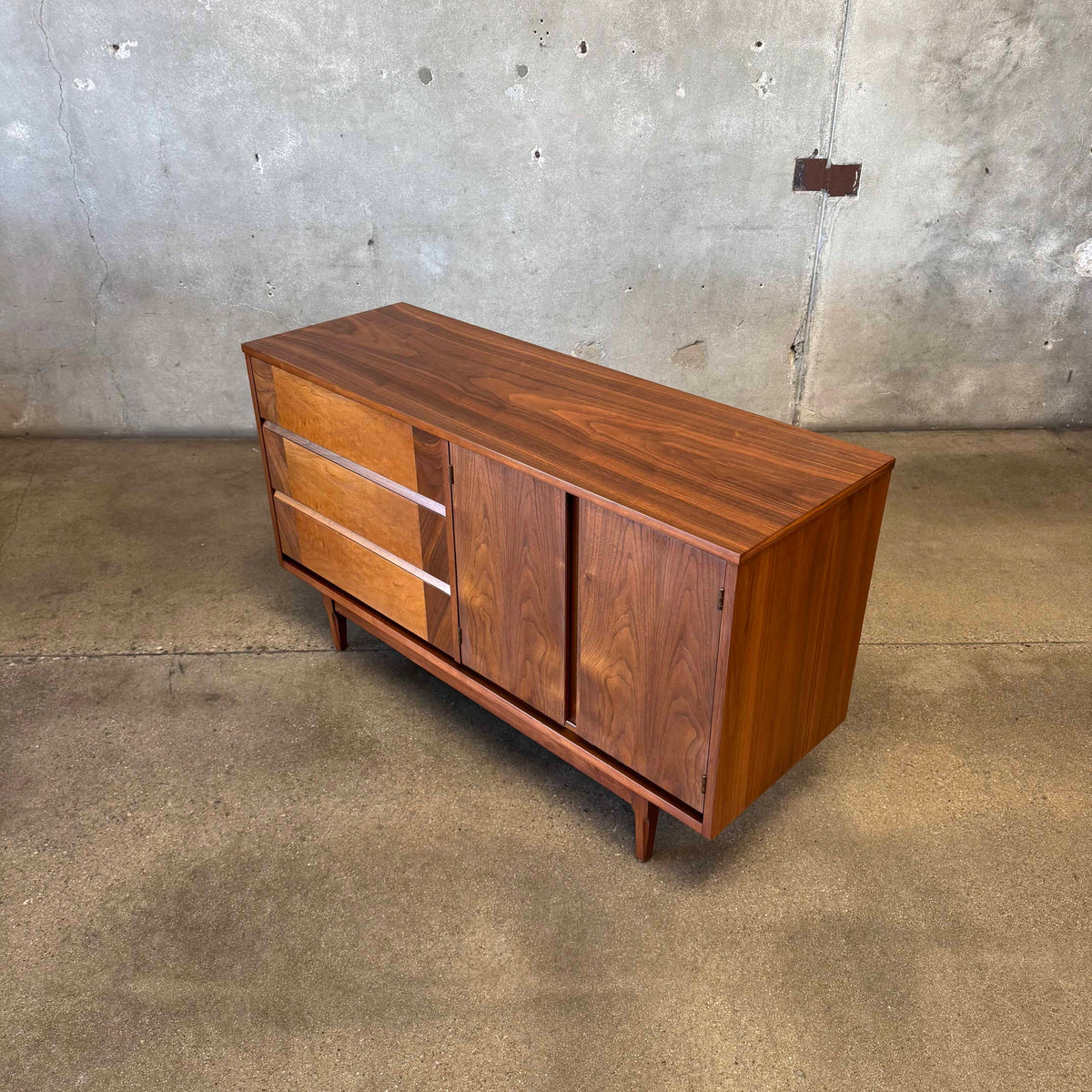 Mid Century Modern Walnut Credenza By Basset