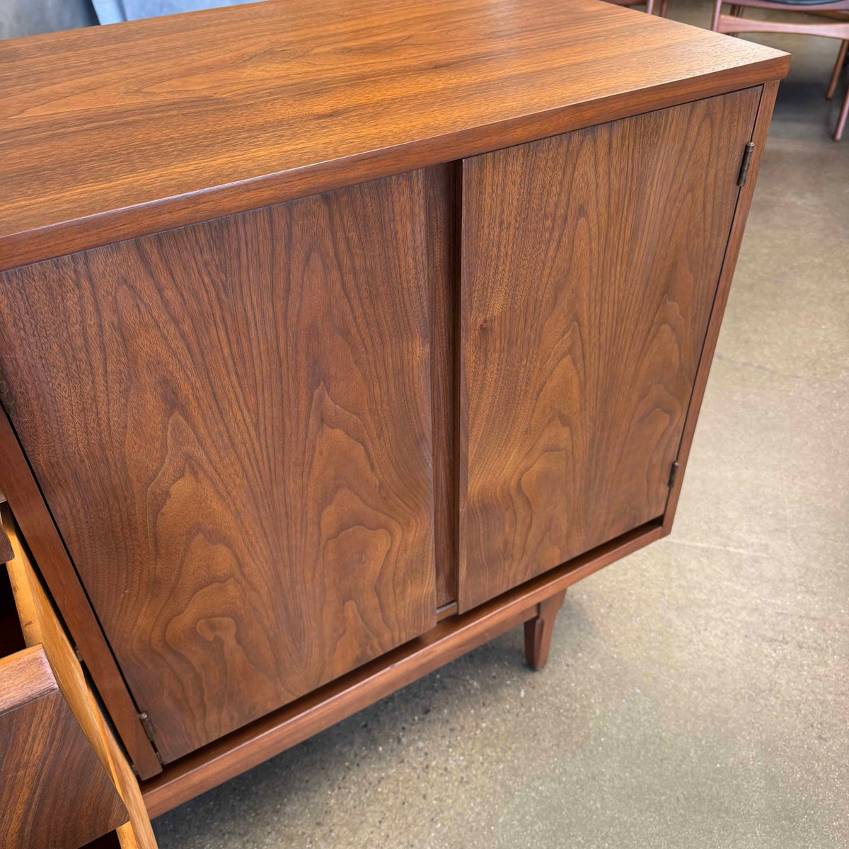 Mid Century Modern Walnut Credenza By Basset
