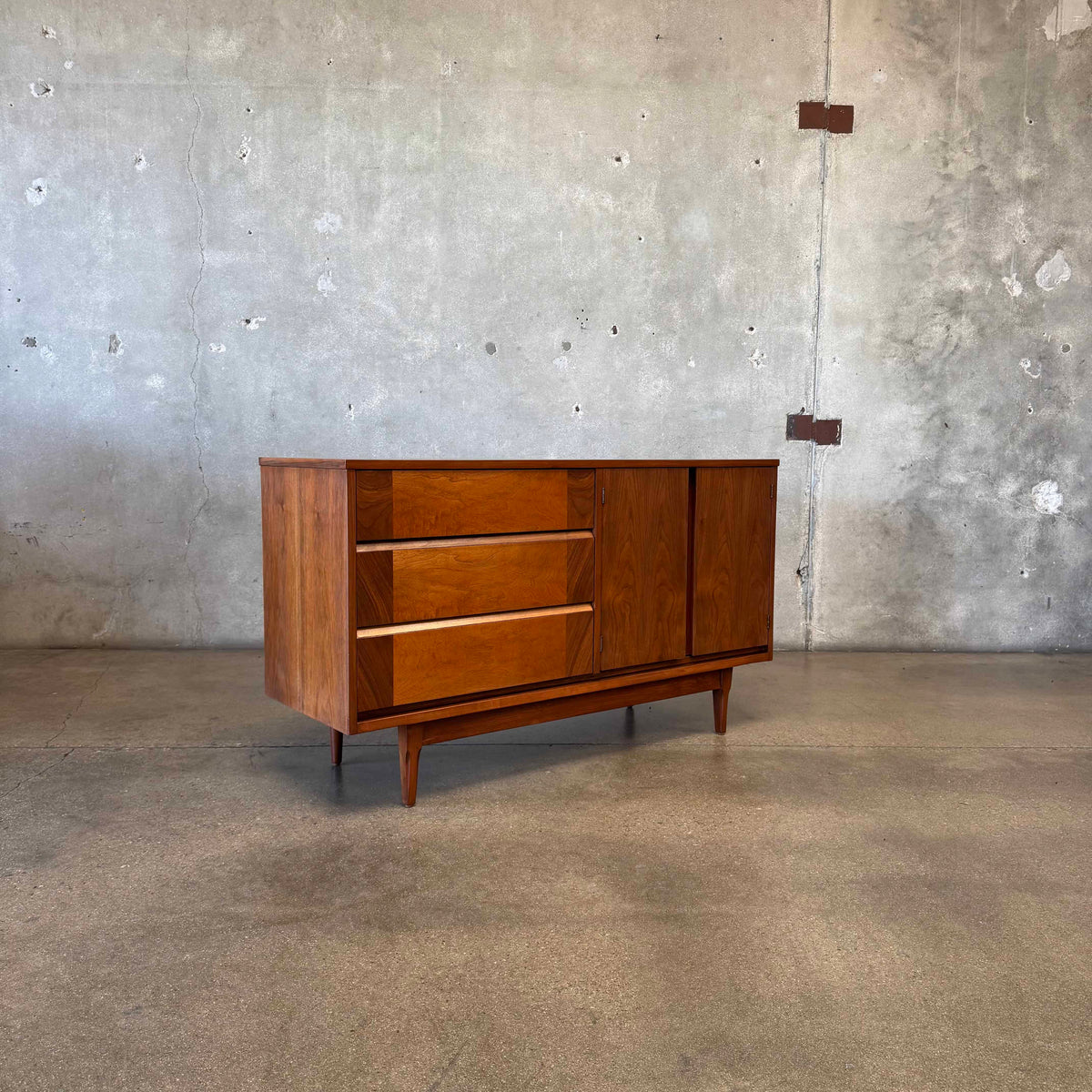 Mid Century Modern Walnut Credenza By Basset