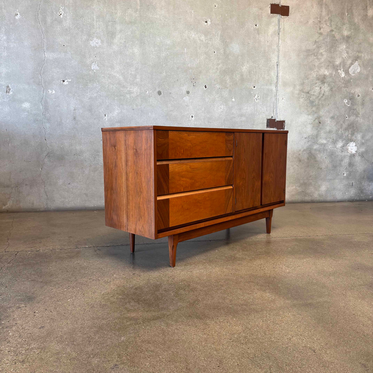 Mid Century Modern Walnut Credenza By Basset
