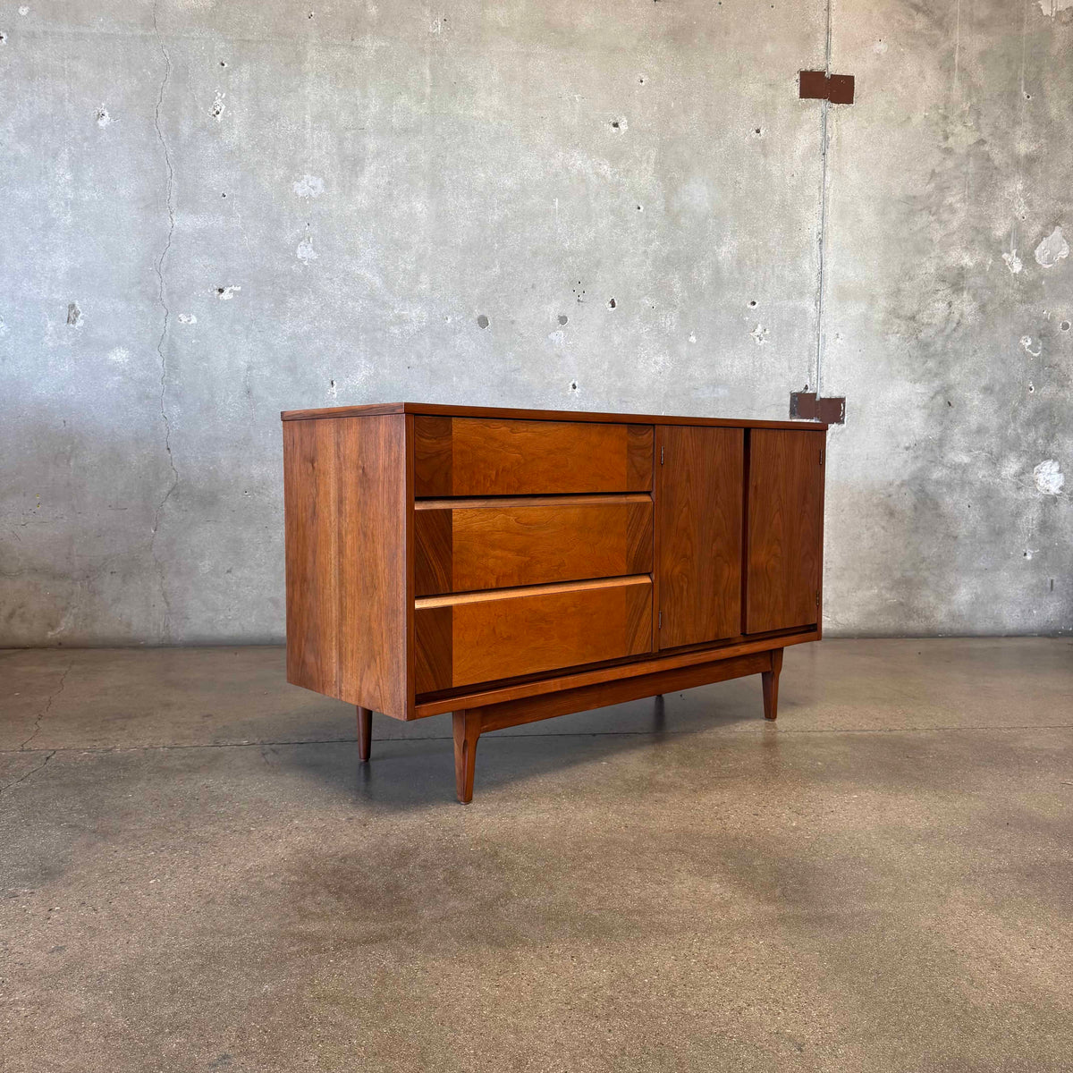 Mid Century Modern Walnut Credenza By Basset