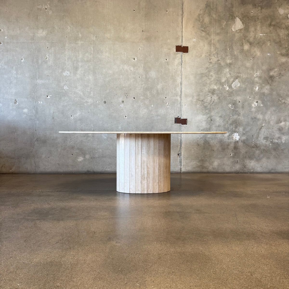Post Modern Oval Travertine Dining Table