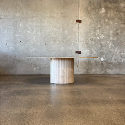 Post Modern Oval Travertine Dining Table