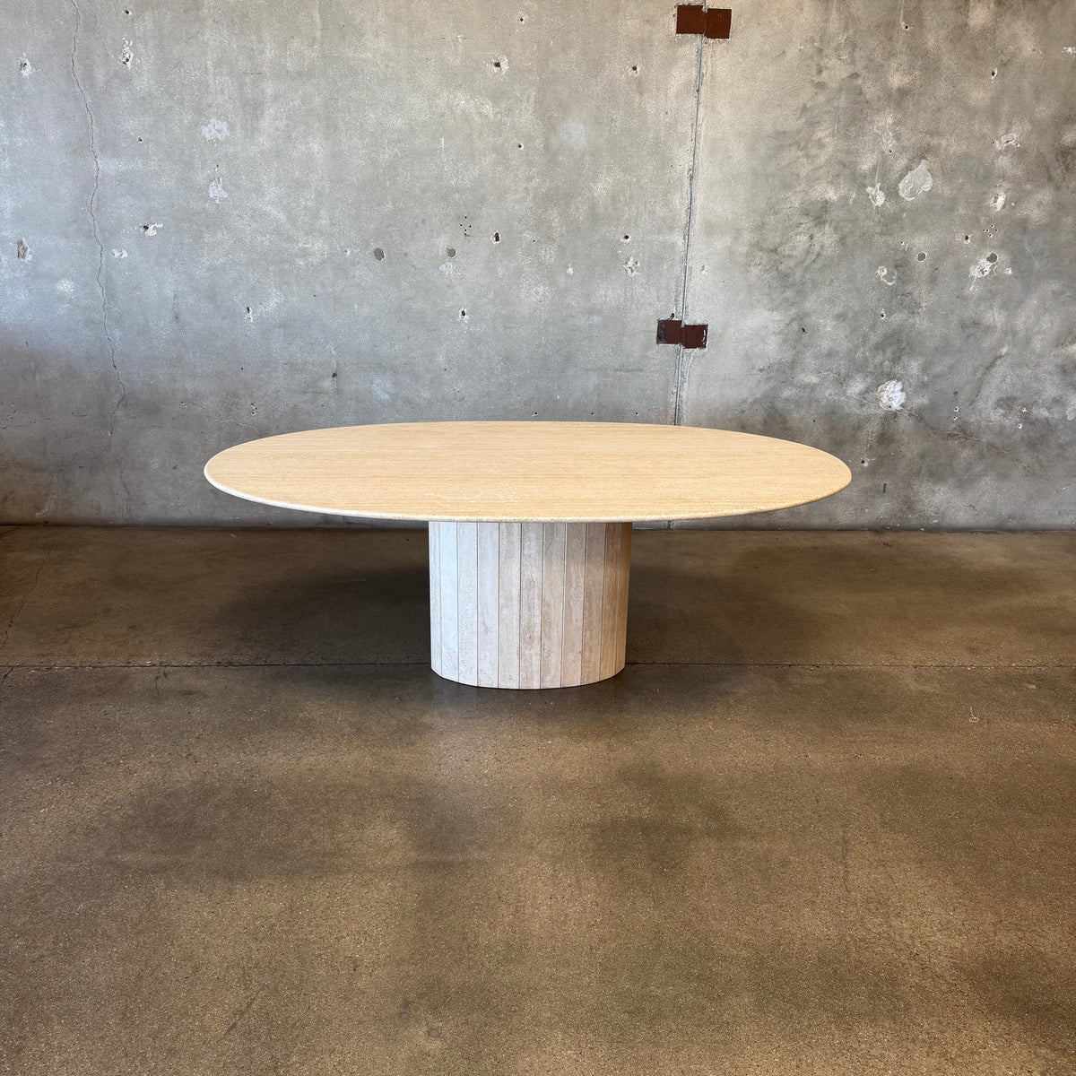 Post Modern Oval Travertine Dining Table