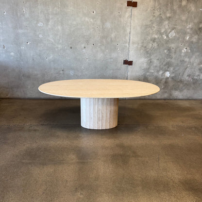 Post Modern Oval Travertine Dining Table