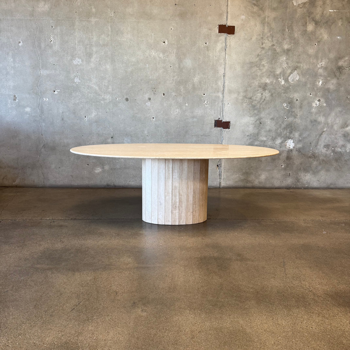 Post Modern Oval Travertine Dining Table