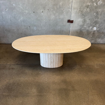 Post Modern Oval Travertine Dining Table