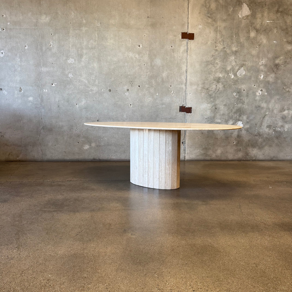 Post Modern Oval Travertine Dining Table
