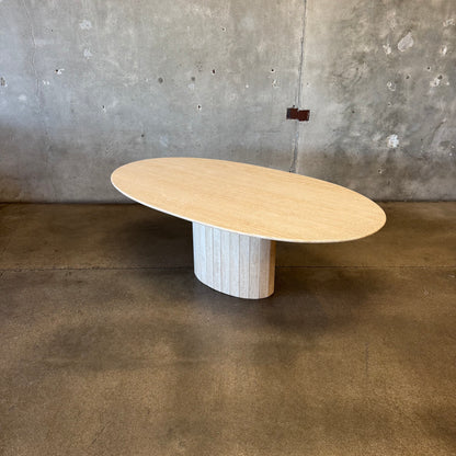 Post Modern Oval Travertine Dining Table