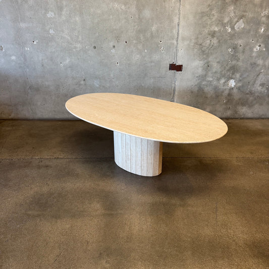 Post Modern Oval Travertine Dining Table