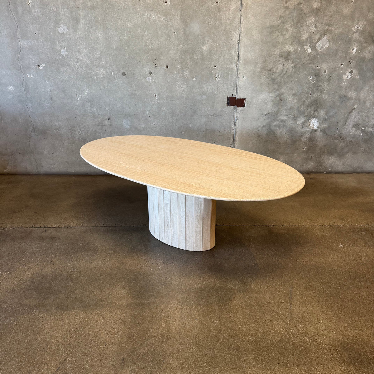 Post Modern Oval Travertine Dining Table