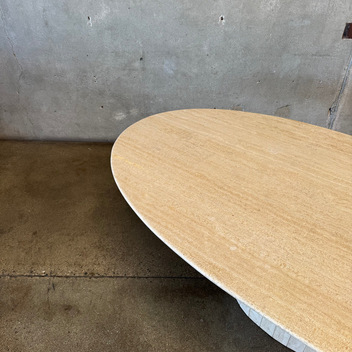 Post Modern Oval Travertine Dining Table