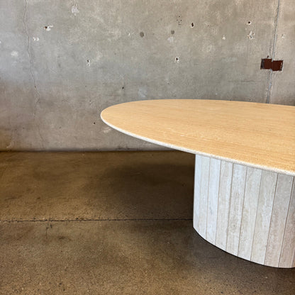 Post Modern Oval Travertine Dining Table