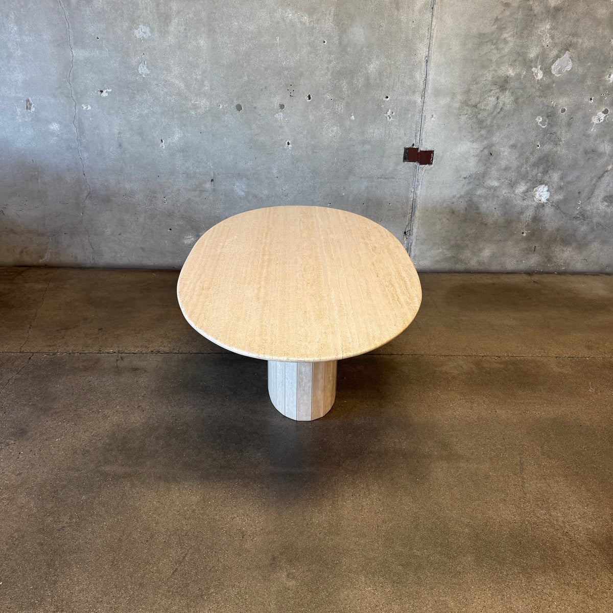 Post Modern Oval Travertine Dining Table