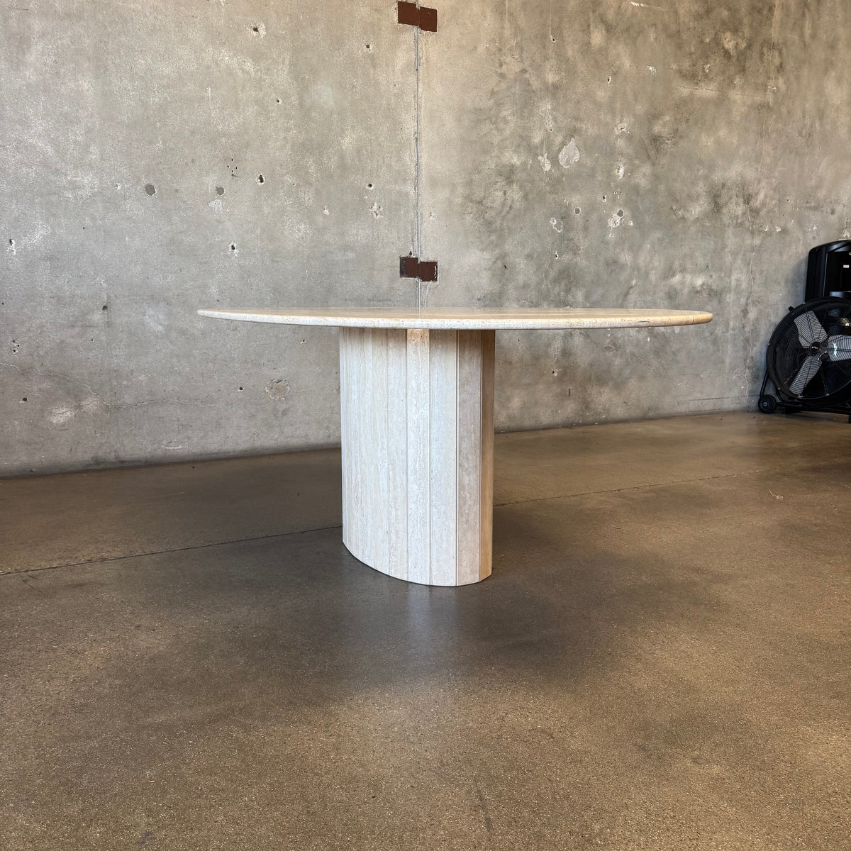 Post Modern Oval Travertine Dining Table