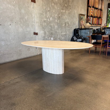 Post Modern Oval Travertine Dining Table