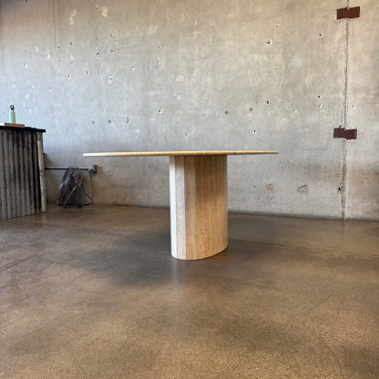 Post Modern Oval Travertine Dining Table