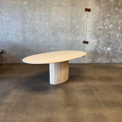 Post Modern Oval Travertine Dining Table
