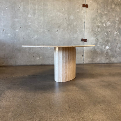 Post Modern Oval Travertine Dining Table