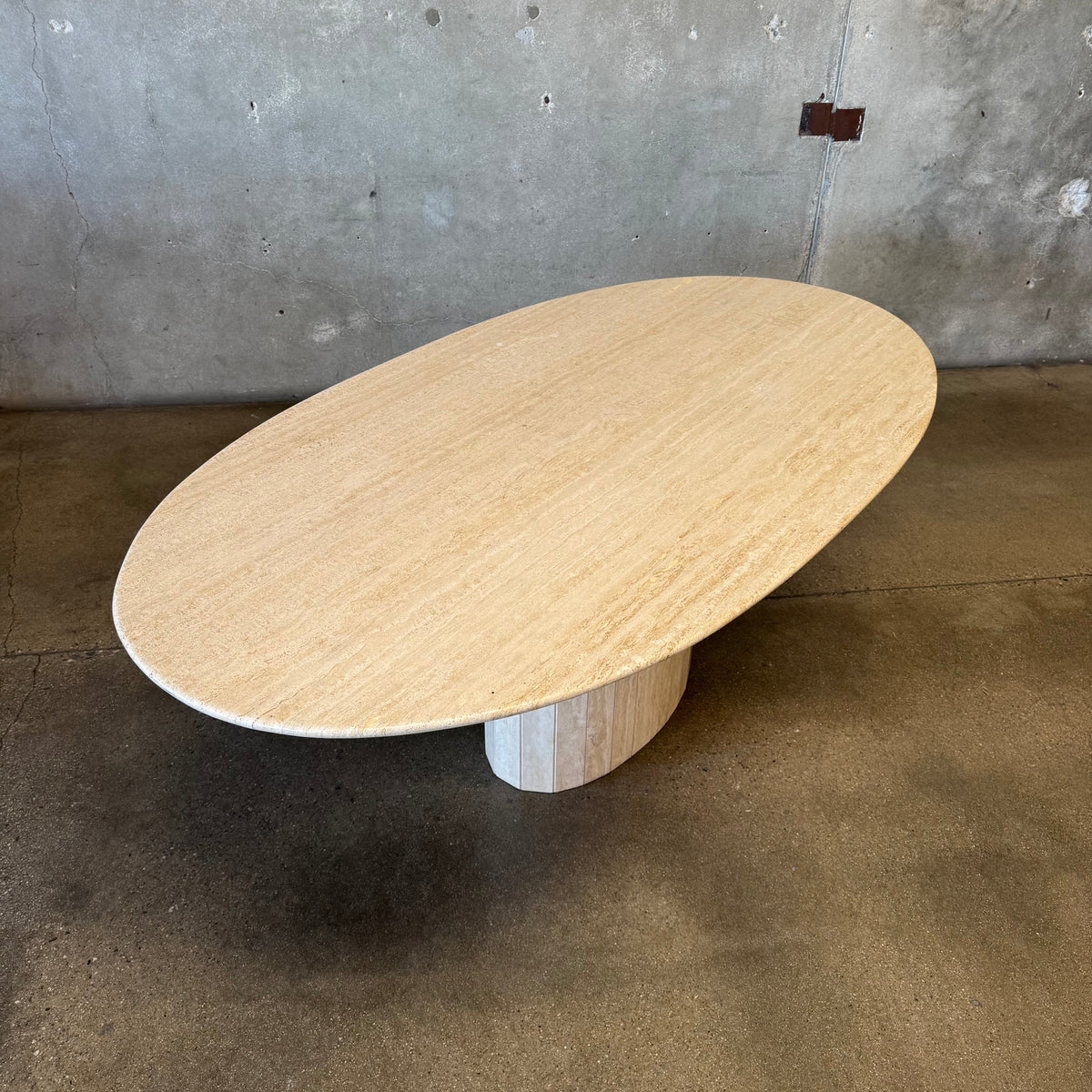 Post Modern Oval Travertine Dining Table