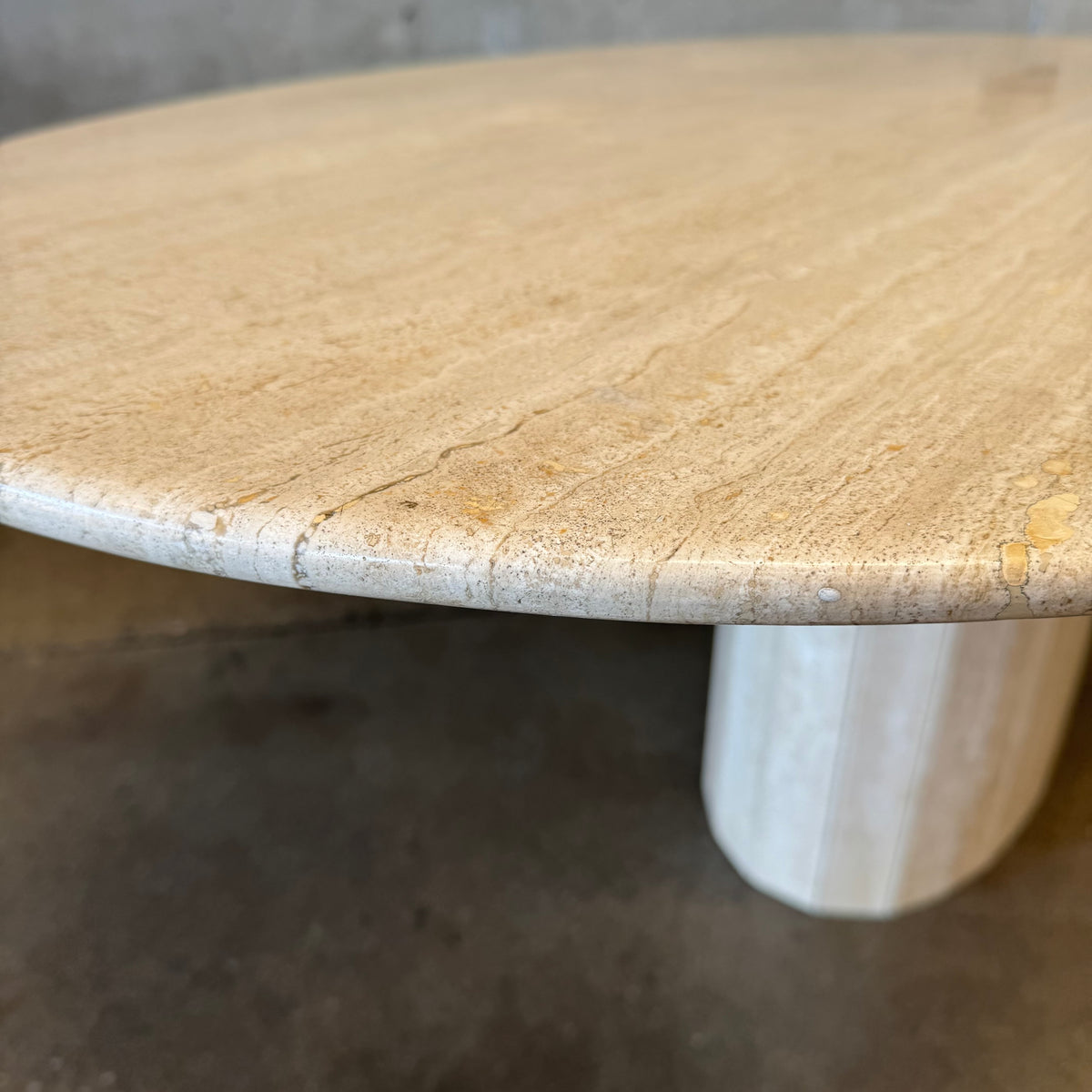 Post Modern Oval Travertine Dining Table