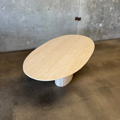 Post Modern Oval Travertine Dining Table