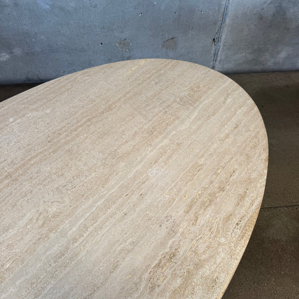 Post Modern Oval Travertine Dining Table
