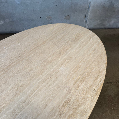 Post Modern Oval Travertine Dining Table