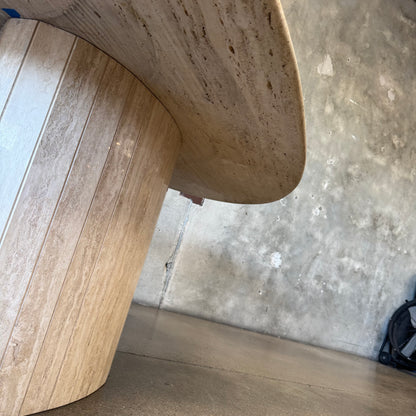 Post Modern Oval Travertine Dining Table