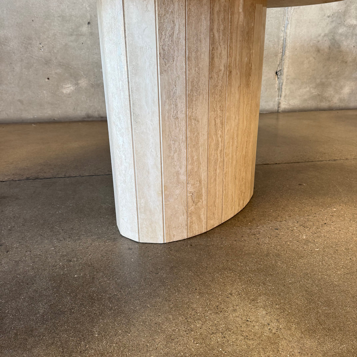 Post Modern Oval Travertine Dining Table