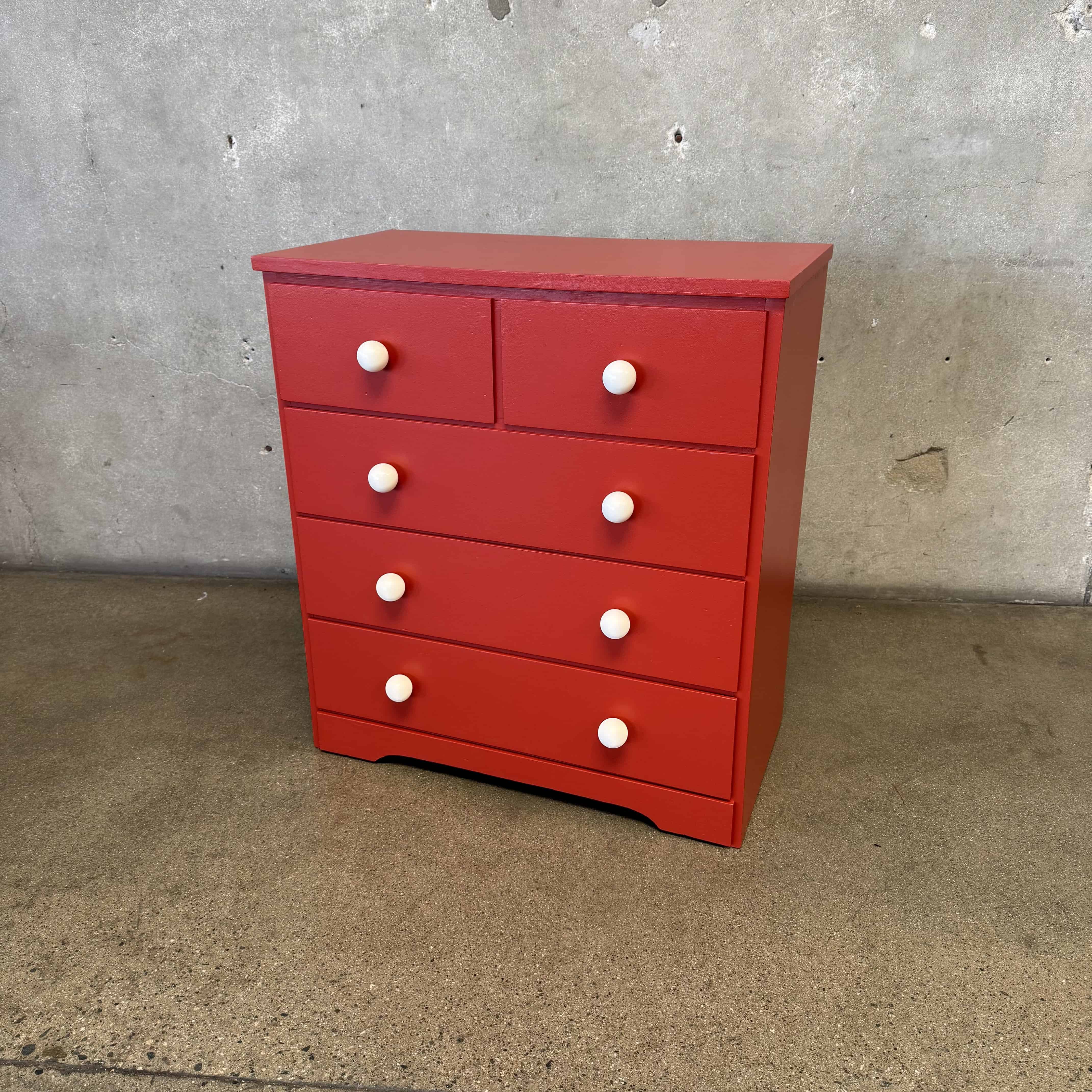 【新品】draw drawers Wool Camisole レッド Vintage Red Oversized Knob Chest Of Drawers – Urban Americana
