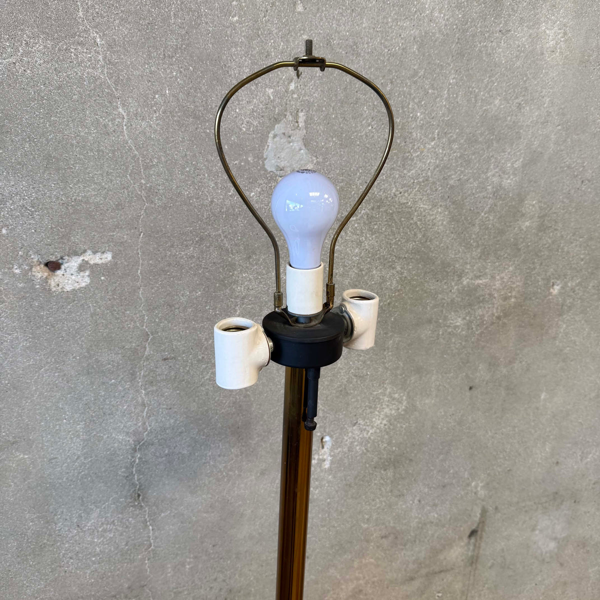 Vintage 70's Gold Metal Tone Floor Lamp