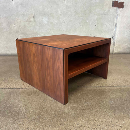 1970's Walnut Cube Table