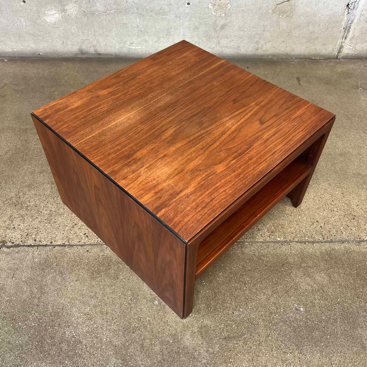 1970's Walnut Cube Table