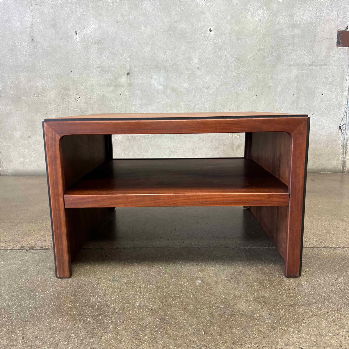 1970's Walnut Cube Table