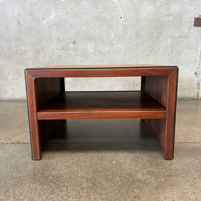 1970's Walnut Cube Table