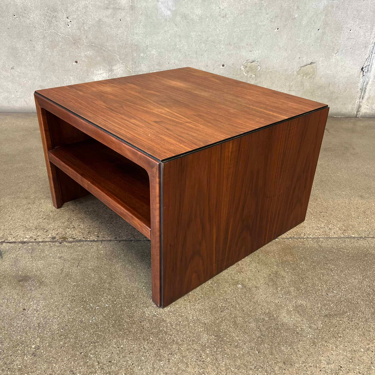 1970's Walnut Cube Table