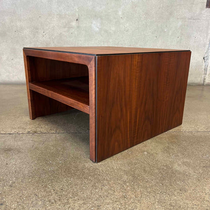 1970's Walnut Cube Table