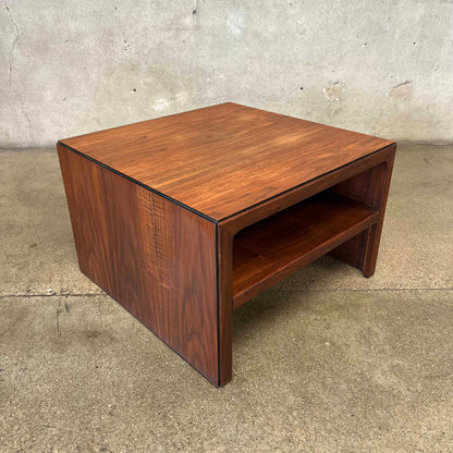 1970's Walnut Cube Table