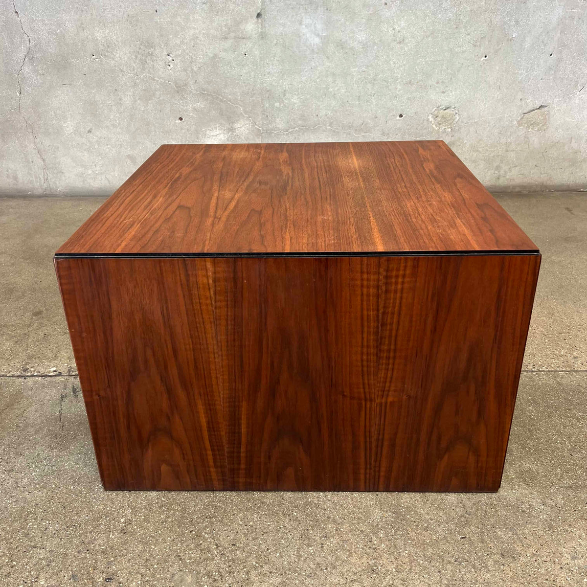 1970's Walnut Cube Table