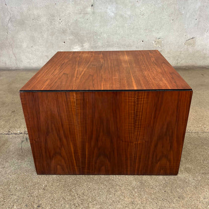 1970's Walnut Cube Table