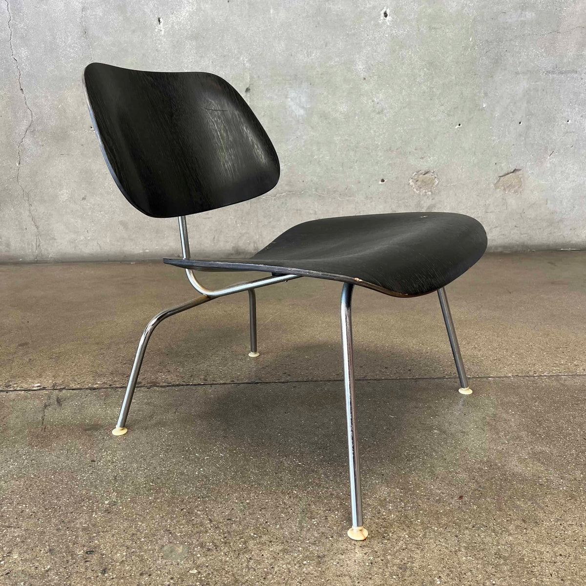 1960's Eames LCM In Black Aniline By Herman Miller