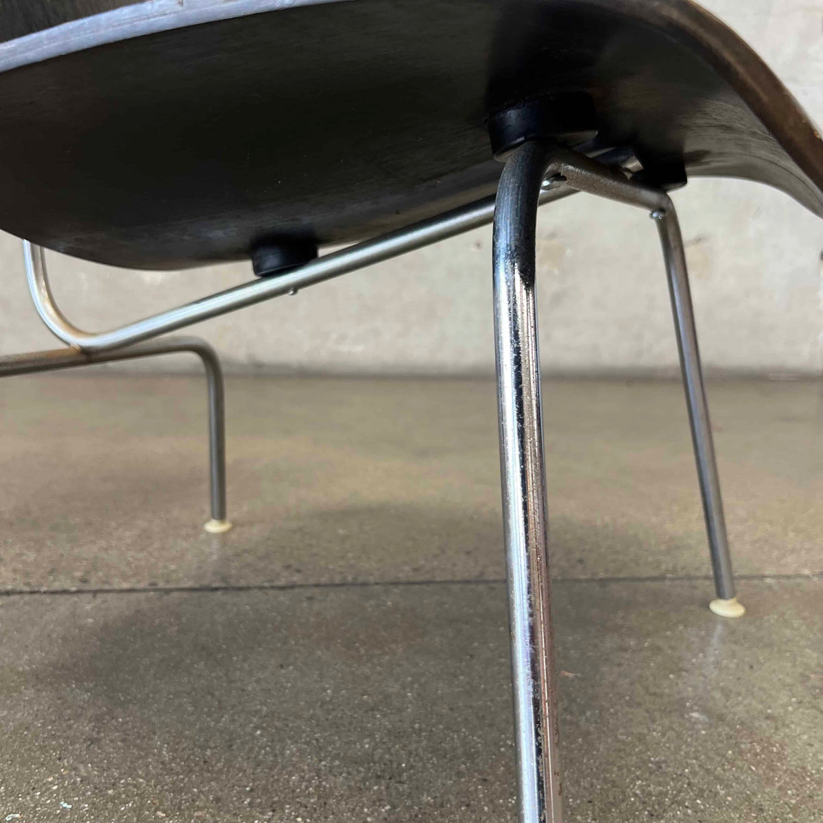 1960's Eames LCM In Black Aniline By Herman Miller