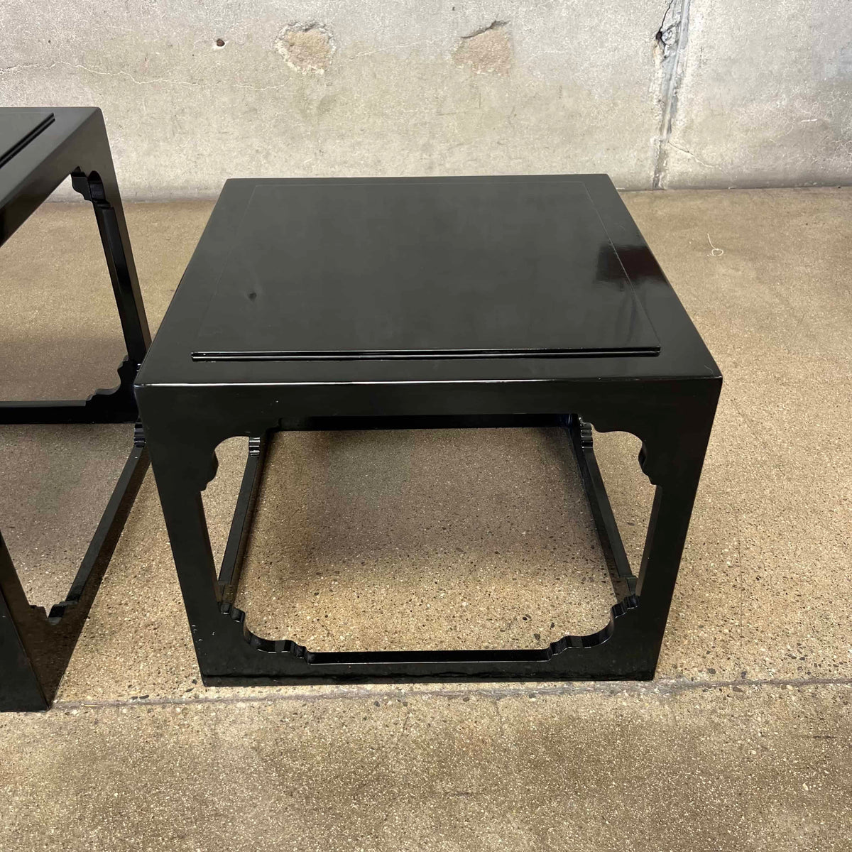 Set of 3 1970's Chinoisere Stacking Cube Tables