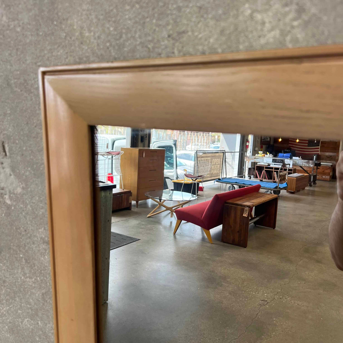 1950's Solid Ash Mirror