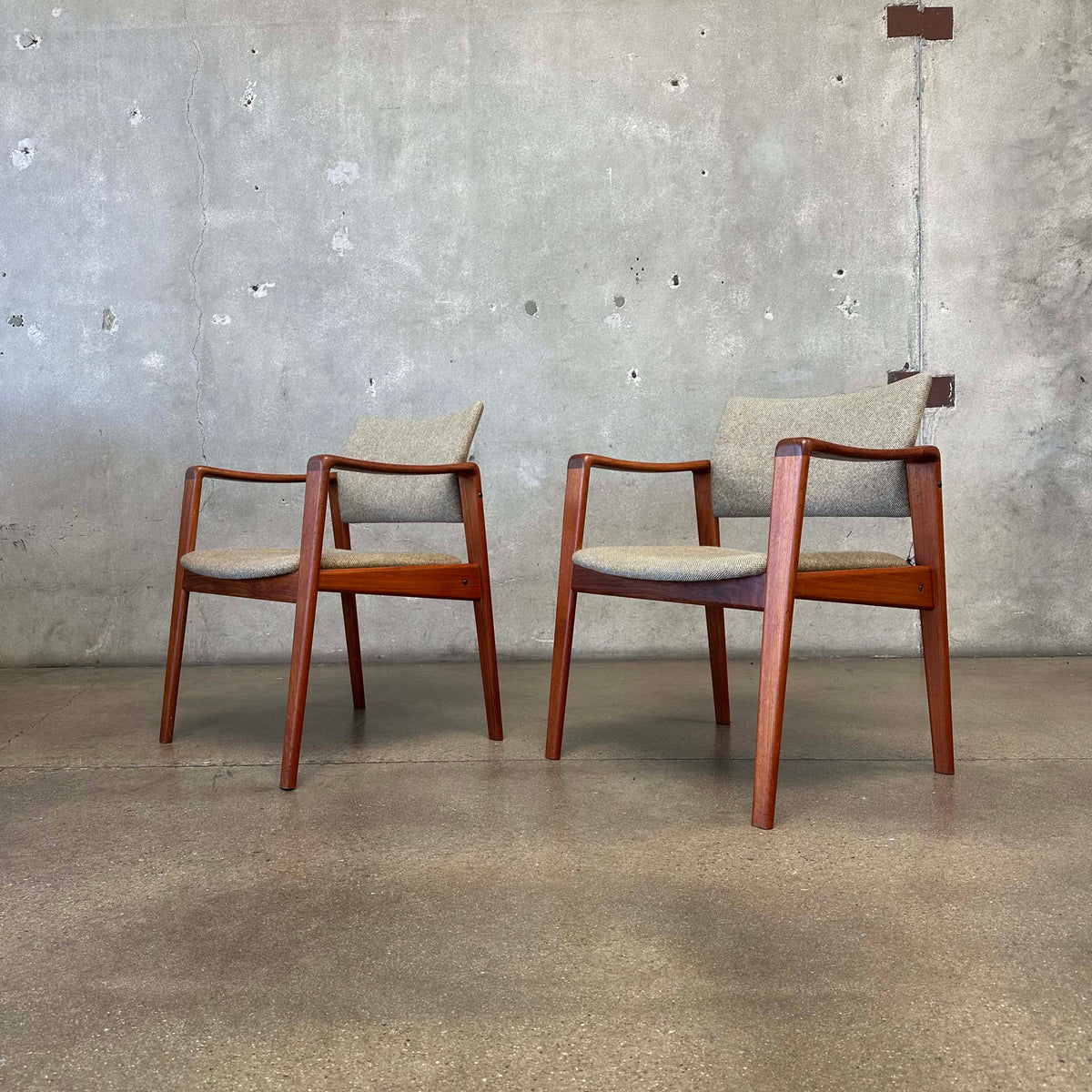 Pair Of Danish Teak Accent Chairs By Komfort