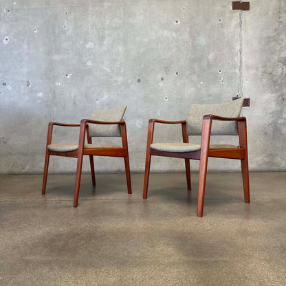 Pair Of Danish Teak Accent Chairs By Komfort