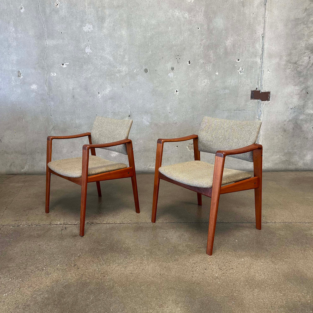 Pair Of Danish Teak Accent Chairs By Komfort