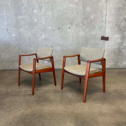 Pair Of Danish Teak Accent Chairs By Komfort